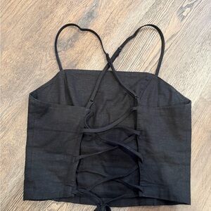 Urban Outfitters Black tank with lace up back
